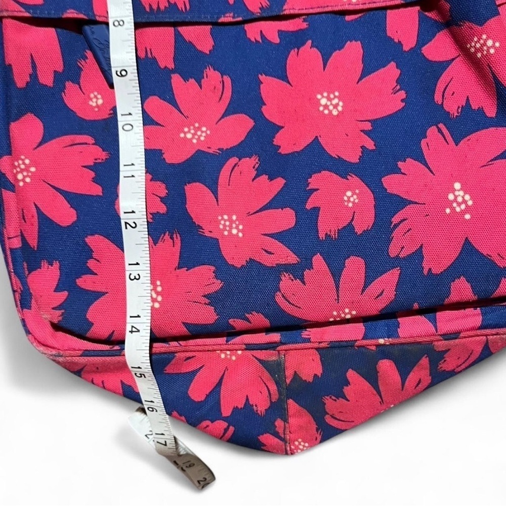 Vera Bradley Women’s Small Backpack - Pink and Navy Floral All Working Zippers - Picture 7 of 8
